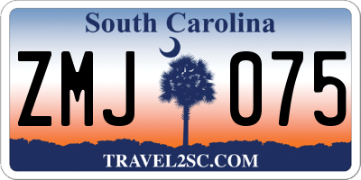 SC license plate ZMJ075
