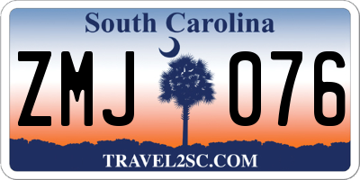 SC license plate ZMJ076