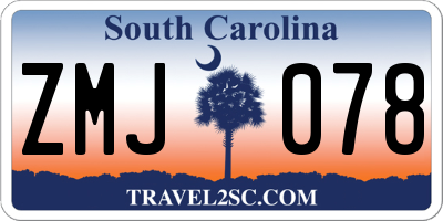 SC license plate ZMJ078