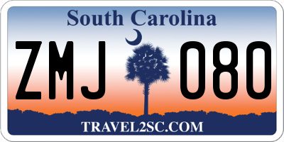 SC license plate ZMJ080
