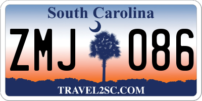 SC license plate ZMJ086