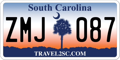 SC license plate ZMJ087