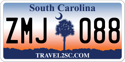 SC license plate ZMJ088