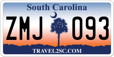 SC license plate ZMJ093