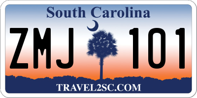 SC license plate ZMJ101