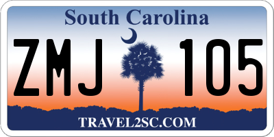 SC license plate ZMJ105