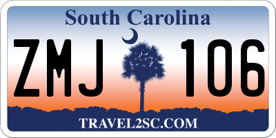 SC license plate ZMJ106