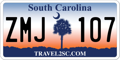 SC license plate ZMJ107