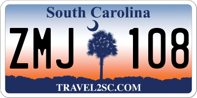 SC license plate ZMJ108