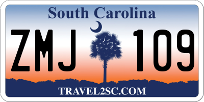SC license plate ZMJ109