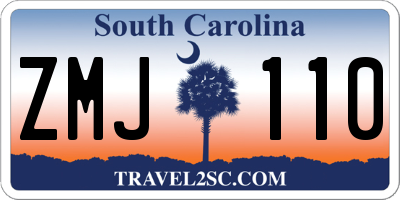 SC license plate ZMJ110