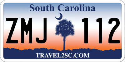 SC license plate ZMJ112