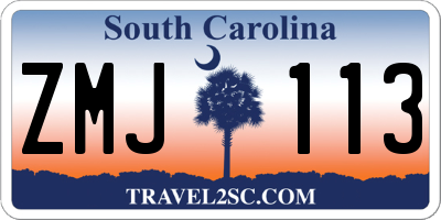 SC license plate ZMJ113
