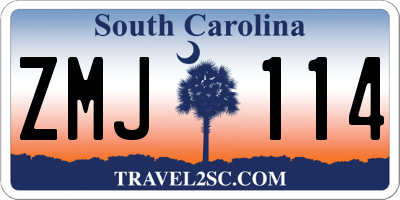 SC license plate ZMJ114