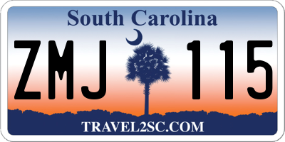 SC license plate ZMJ115