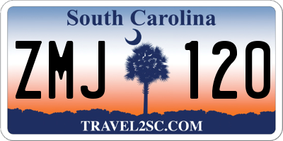 SC license plate ZMJ120