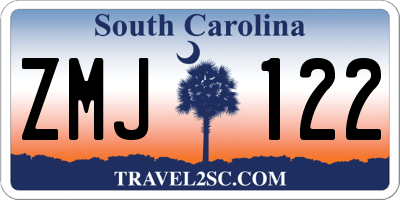 SC license plate ZMJ122