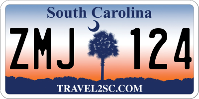 SC license plate ZMJ124