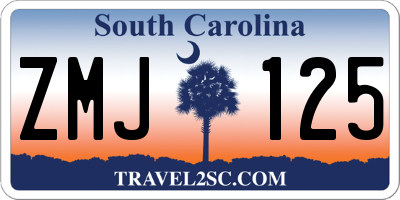 SC license plate ZMJ125