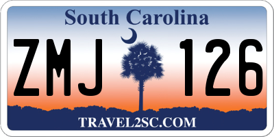 SC license plate ZMJ126