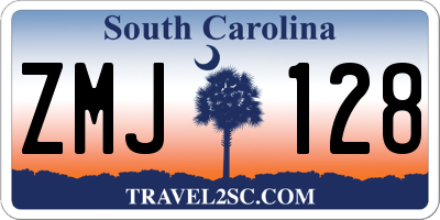SC license plate ZMJ128