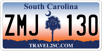 SC license plate ZMJ130