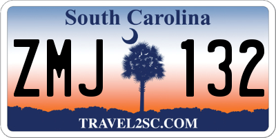 SC license plate ZMJ132