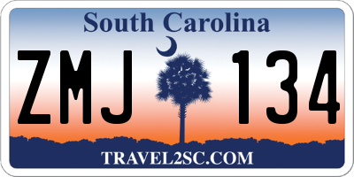 SC license plate ZMJ134