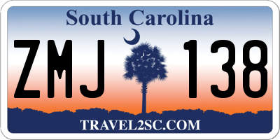 SC license plate ZMJ138