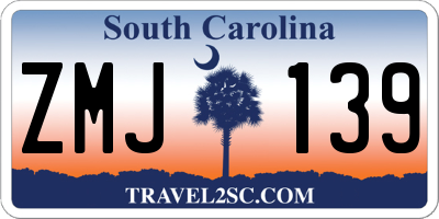 SC license plate ZMJ139