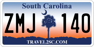 SC license plate ZMJ140