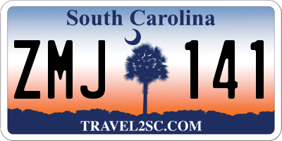 SC license plate ZMJ141