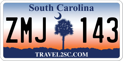 SC license plate ZMJ143