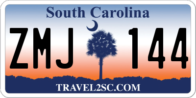 SC license plate ZMJ144