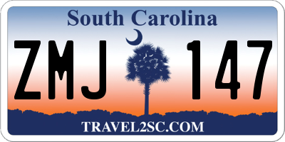 SC license plate ZMJ147