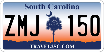 SC license plate ZMJ150