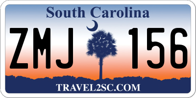 SC license plate ZMJ156