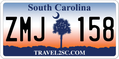 SC license plate ZMJ158