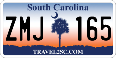 SC license plate ZMJ165