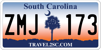 SC license plate ZMJ173