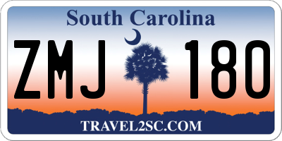 SC license plate ZMJ180
