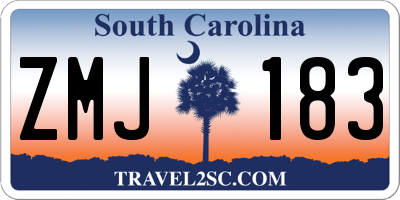SC license plate ZMJ183