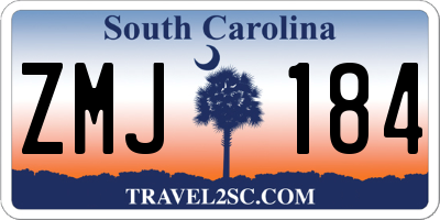 SC license plate ZMJ184