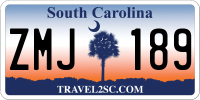 SC license plate ZMJ189