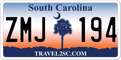 SC license plate ZMJ194