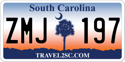 SC license plate ZMJ197