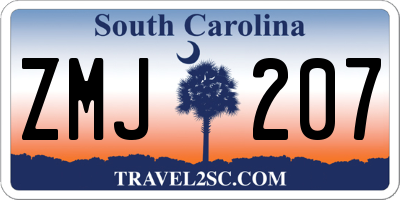 SC license plate ZMJ207