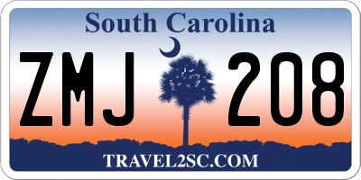 SC license plate ZMJ208