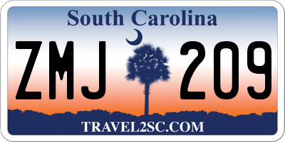 SC license plate ZMJ209