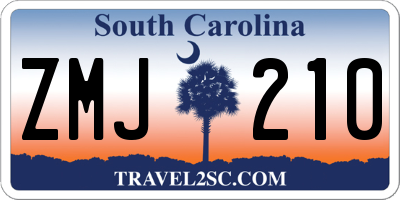 SC license plate ZMJ210